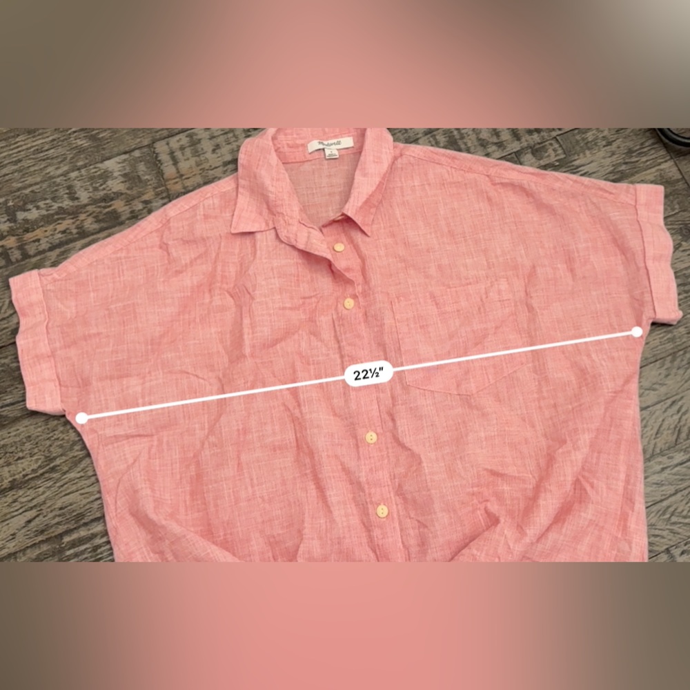 Madewell Short Sleeve Tie Front Top - Picture 4 of 5